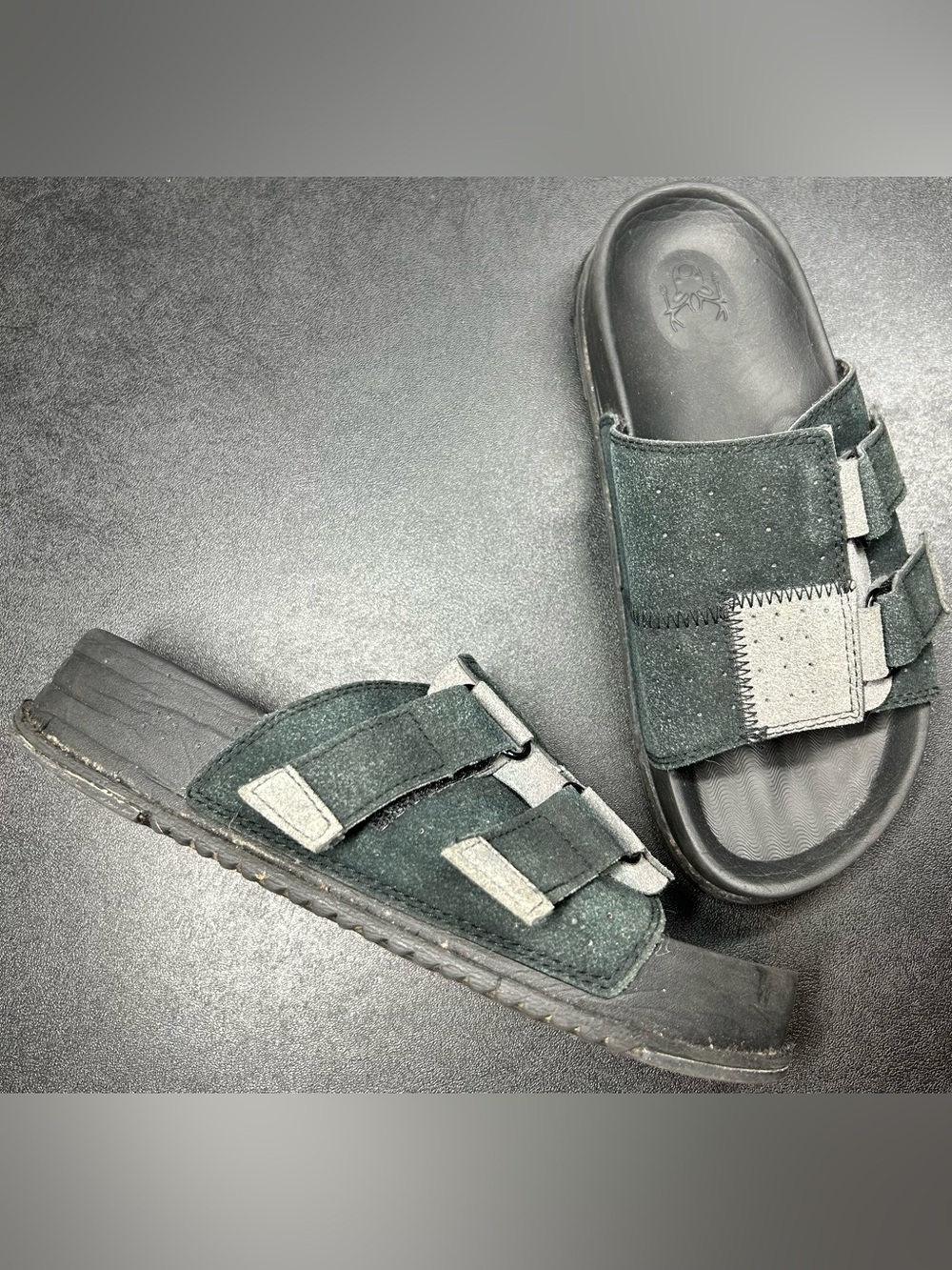Kuailu Women’s Size 7.5 Grey Colorblock Orthopedic Patchwork Slides